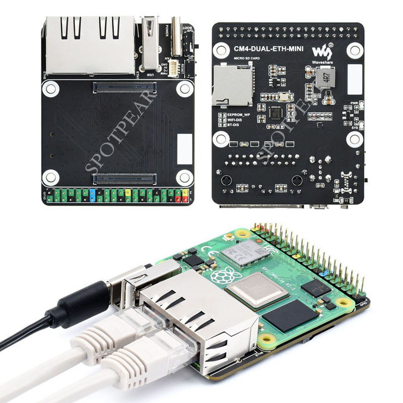 Jual Raspberry Pi CM4 Compute Module 4 IO Board Dual Gigabit Ethernet ...