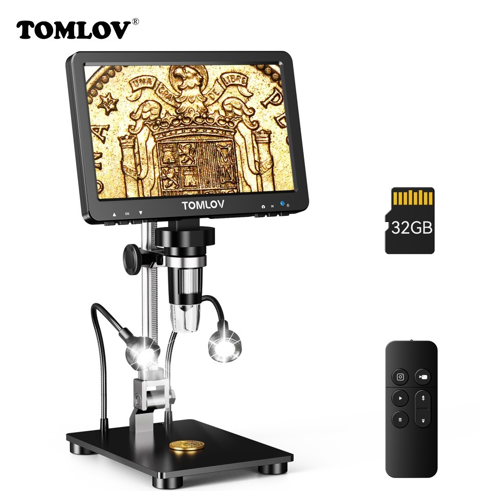 Jual TOMLOV DM9 Pro HDMI Digital Microscope 7'' IPS Screen Microscopes ...