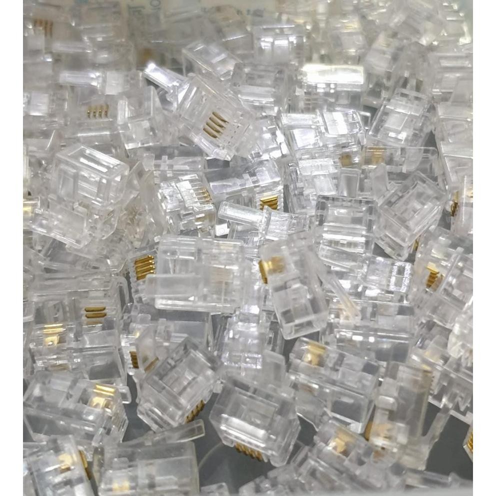 Jual Connector RJ11 Satuan / Jack konektor telpon / Konektor RJ11 4 pin ...