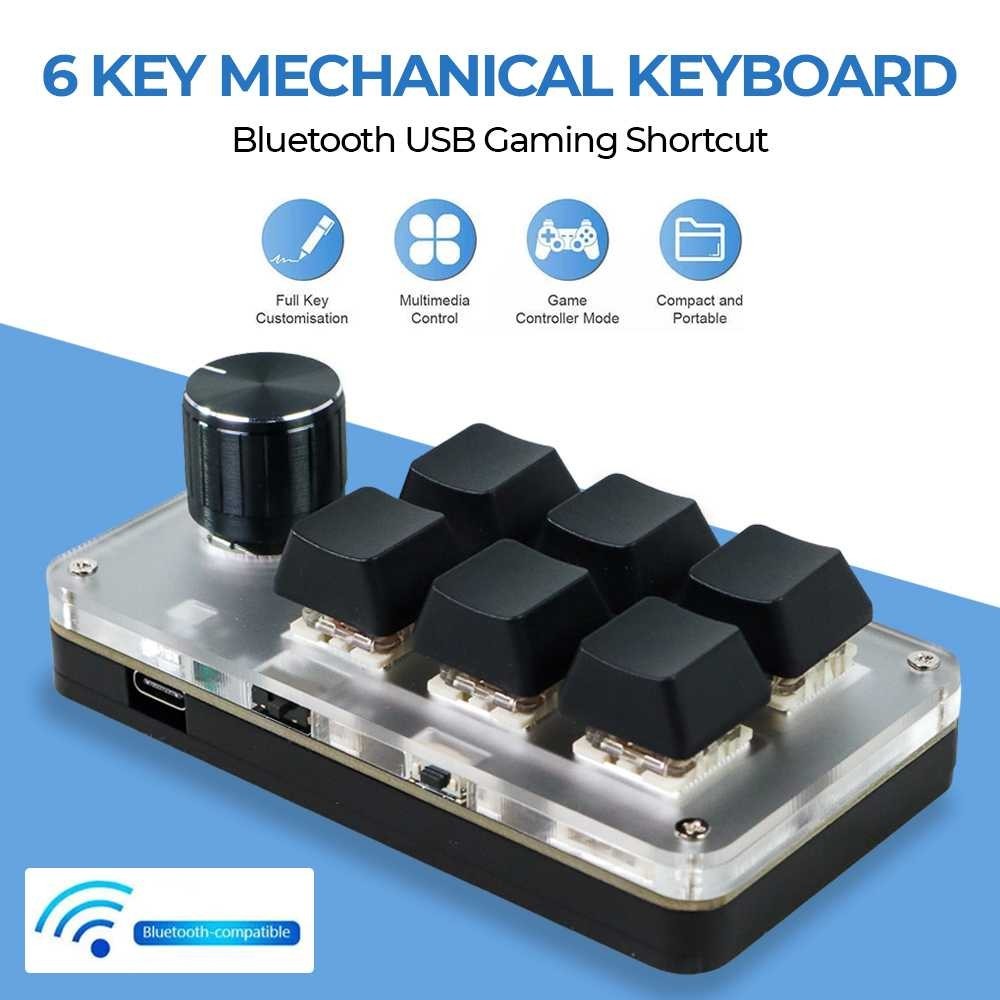 Jual VODOOL 6 Key Mechanical Keyboard Bluetooth USB Gaming Shortcut ...