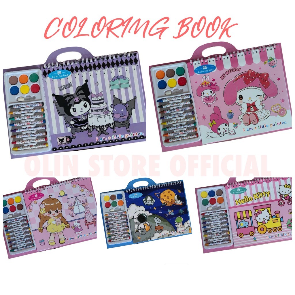 Jual [RF] Buku Gambar Mewarnai Karakter Sanrio Kuromi Melody Hello ...