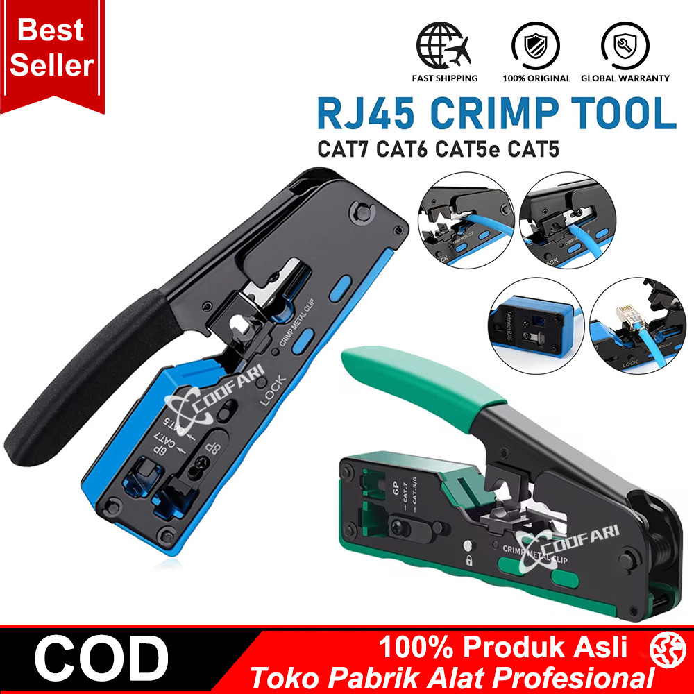 Jual RJ45 Tang Crimp Pass Through Crimper, Stripper, dan Cutter untuk ...