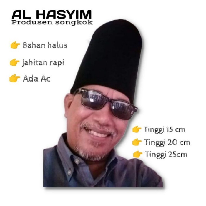 Jual Songkok Tinggi peci hitam tinggi Hitam 15 cm/20 cm/25 cm ...
