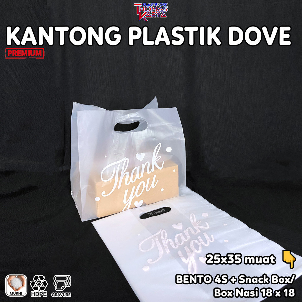 Jual Plastik THANK YOU PUTIH 25x35 isi 50 Softhandle Doff Bingkisan ...