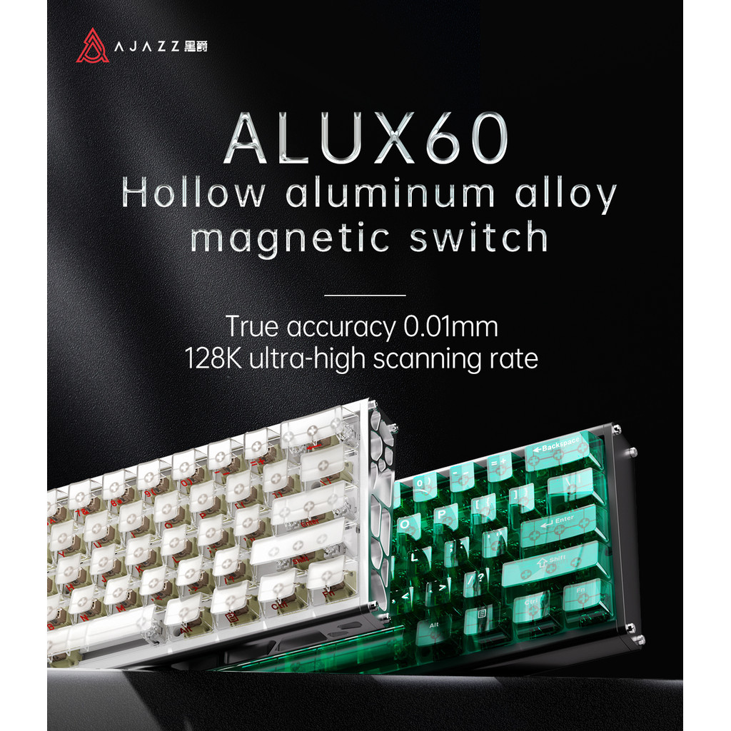 Jual Ajazz ALUX60 Series Hollow Aluminium CNC Wired Mechanical Keyboard ...