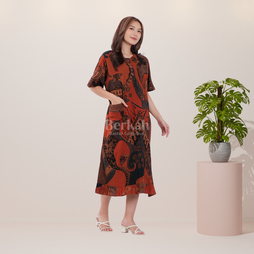 Daster Batik Rayon Busui Kancing Surya Teja 4