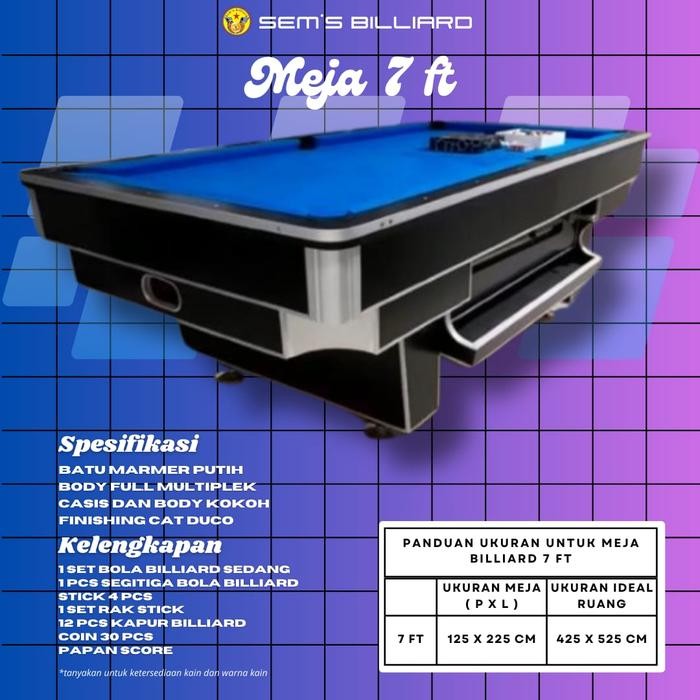 Jual Meja Billiard 7 ft bola kecil / meja biliar / meja bilyar ...