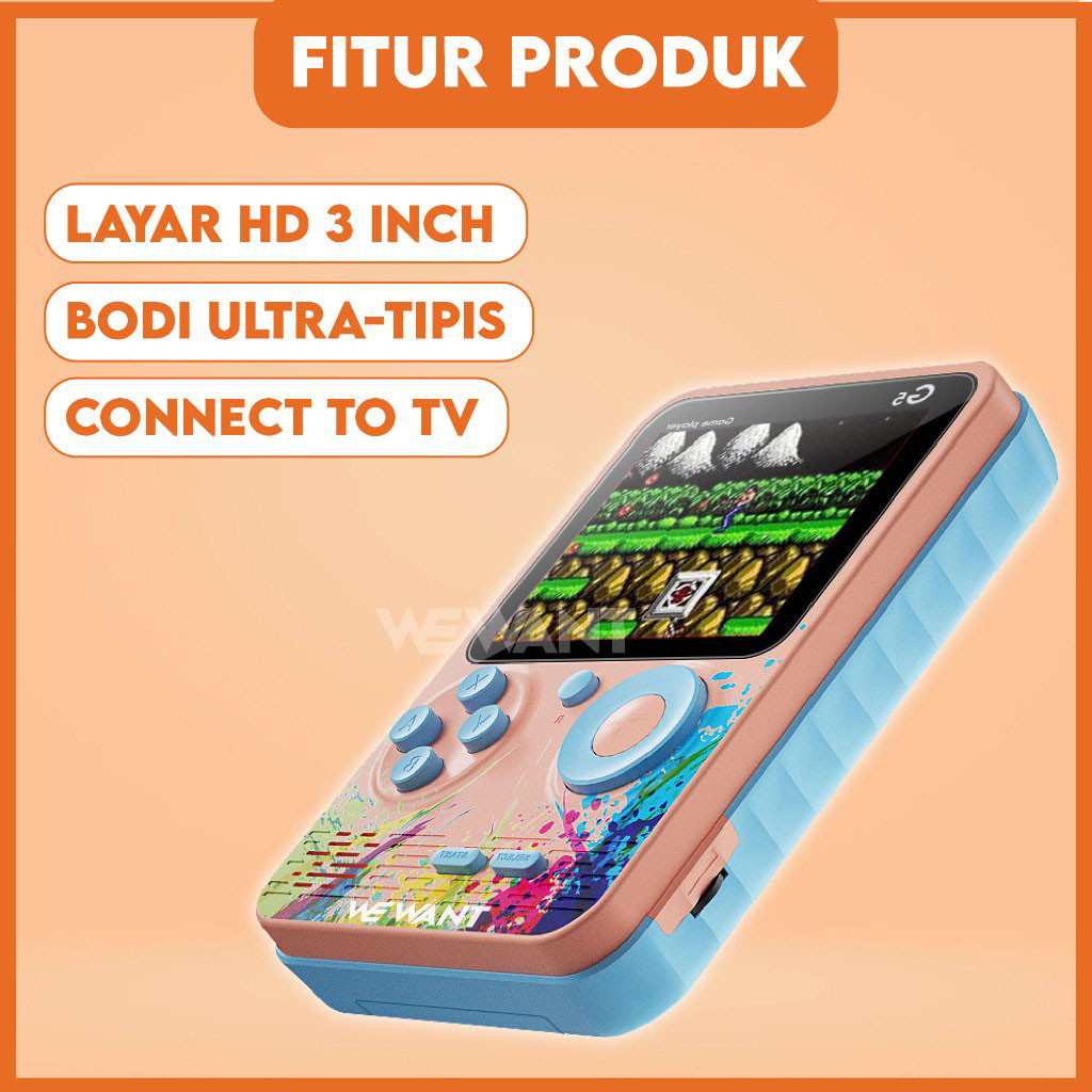 Jual WEWANT Game Boy Retro HD 500 in 1 Game Bot Klasik Tetris Connect ...