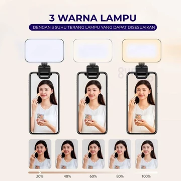 Phone Selfie Light Mini LED Cube Clip Portable Lampu Jepit Hp Lampu Ngonten Video Vlog Makeup
