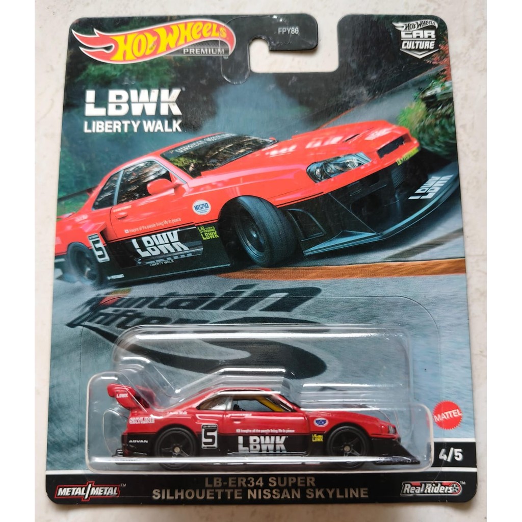 Jual HOT WHEELS PREMIUM CAR CULTURE NISSAN SKYLINE R34 LBWK MERAH HITAM ...
