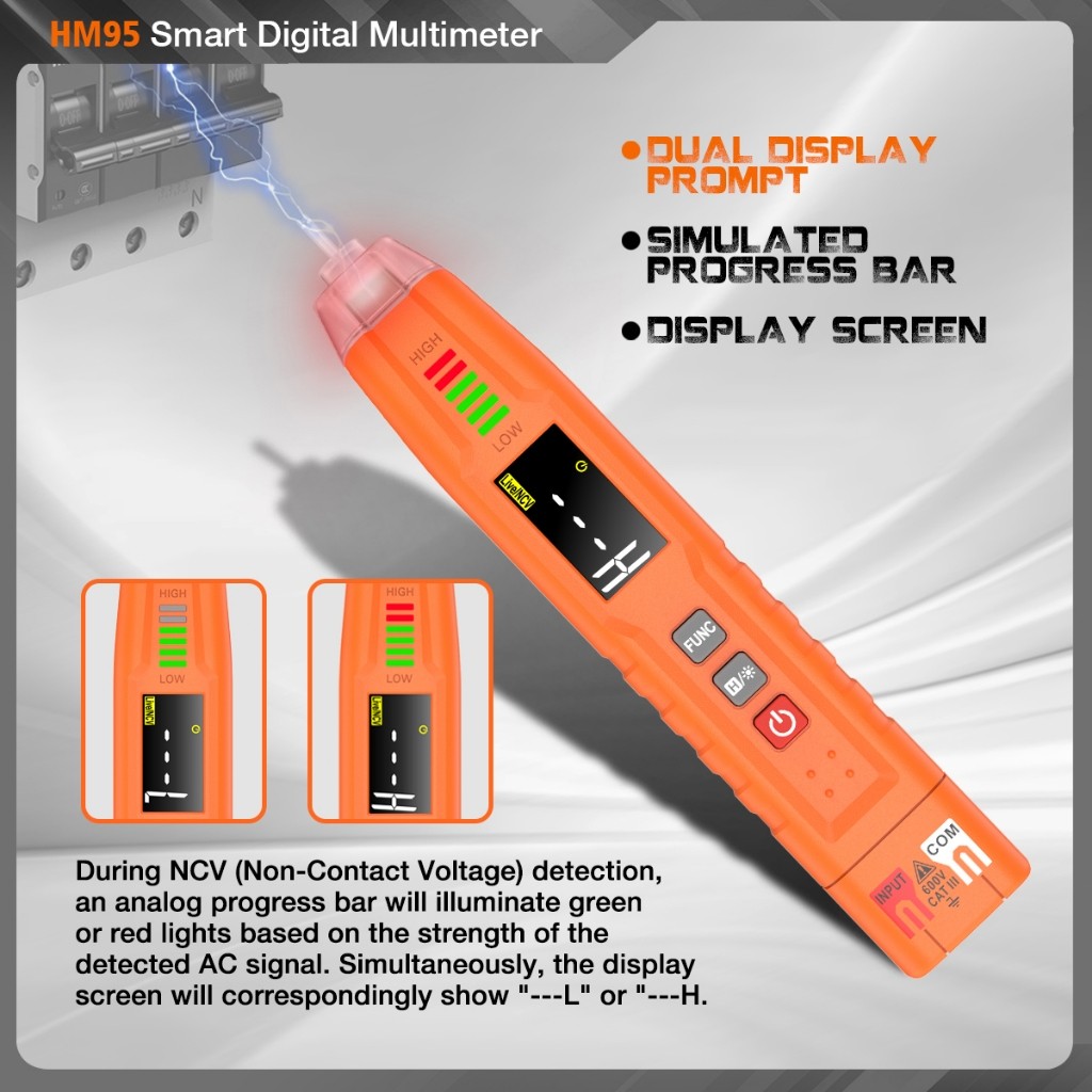 Jual TAM.ZAM HOMTOOLS HM95 Pena Uji Digital DC/AC Multimeter 600V ...