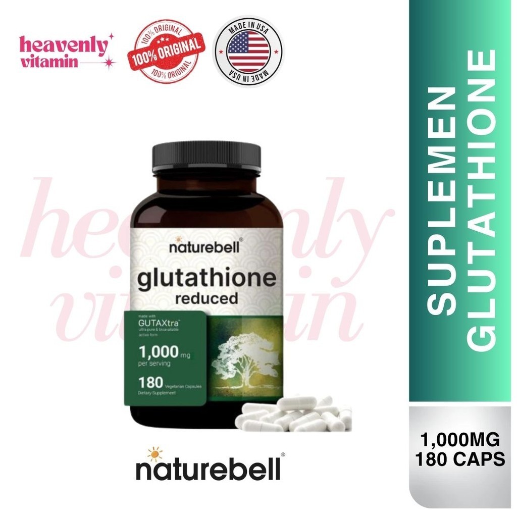 Jual Naturebell Glutathione Reduced 250 mg - 120 Veggie Capsules & Naturebell  Glutathione Reduced 1000 mg - 180 Veggie Capsules