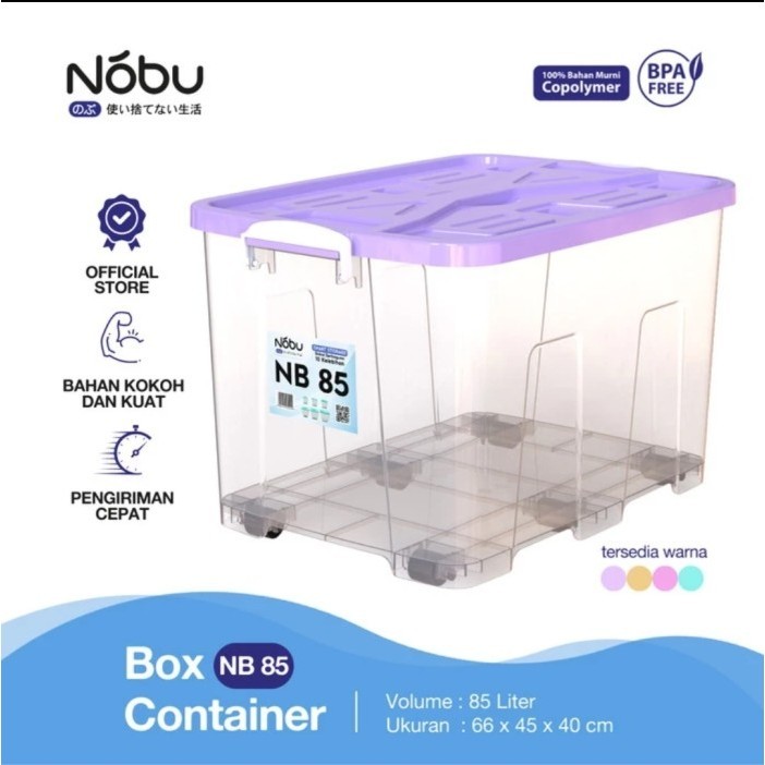 Jual Nobu Container Box + Roda 85l / Kotak Penyimpanan 85 liter NB85 ...