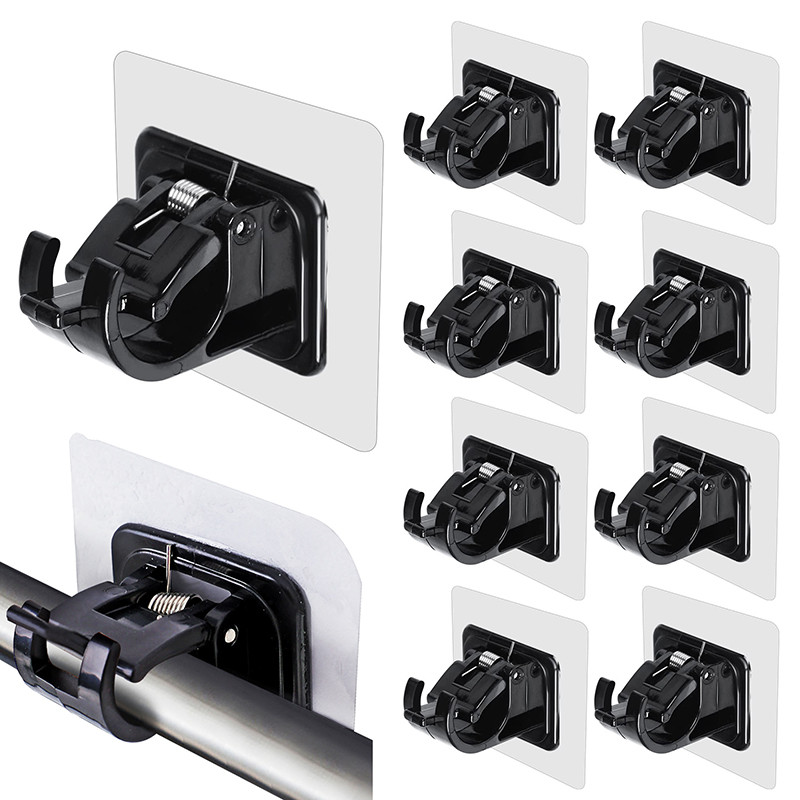 Jual Nail-Free Adjustable Curtain Rod Clips Hooks Holder Clamp Rod ...