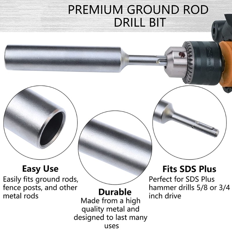 Jual Ground Rod Driver Bit 15mm Earth Stake Rotate Hammers Drill ...