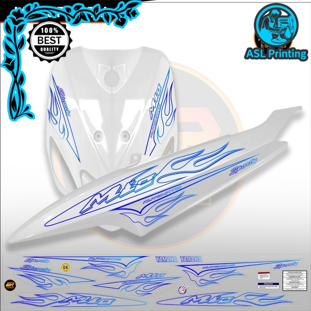 Jual Stiker motor matic Striping Mio Sporty Smile Variasi Motif Simpel ...