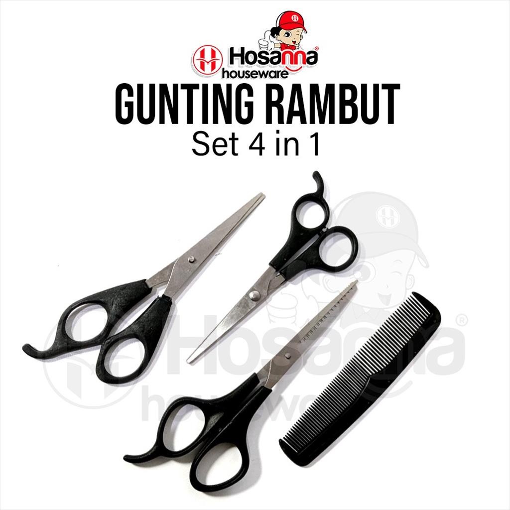 Jual ️️Gunting Rambut Set 4in1 / Alat Gunting Rambut / Gunting Sasak ...