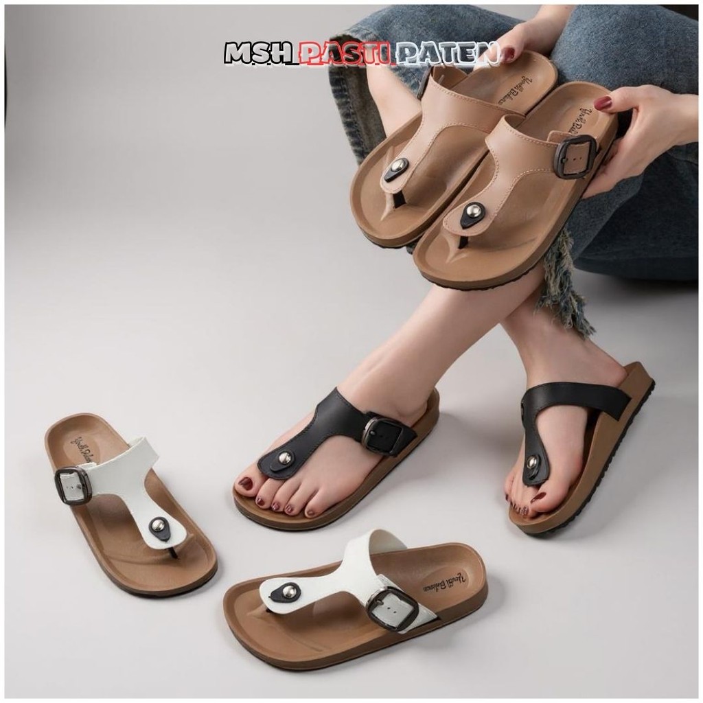 Jual MSH 8059 Sendal Jepit Wanita Pakai Gesper Size 37-40 Sendal Karet ...