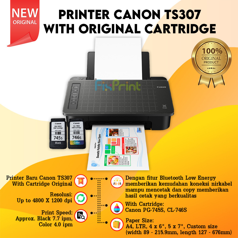Jual Printer Canon Pixma TS307 / TS 307 Print Copy Wireless RESMI ...