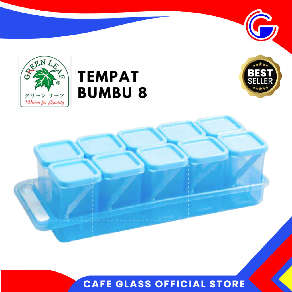 Tempat Bumbu Set Isi 10 - Tempat Bumbu Plastik - Merk Green Leaf 7256