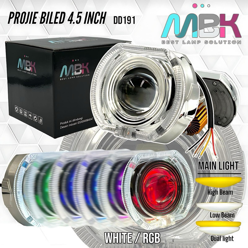Jual LAMPU PROJIE BILED 4.5inch DD191 MBK RGB RING RGB LAMPU PRO J ...