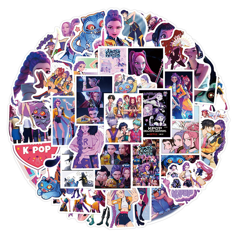 Jual 55/74pcs Kpop Demon Hunters Stickers Cartoon Anime Sticker Huntrix ...
