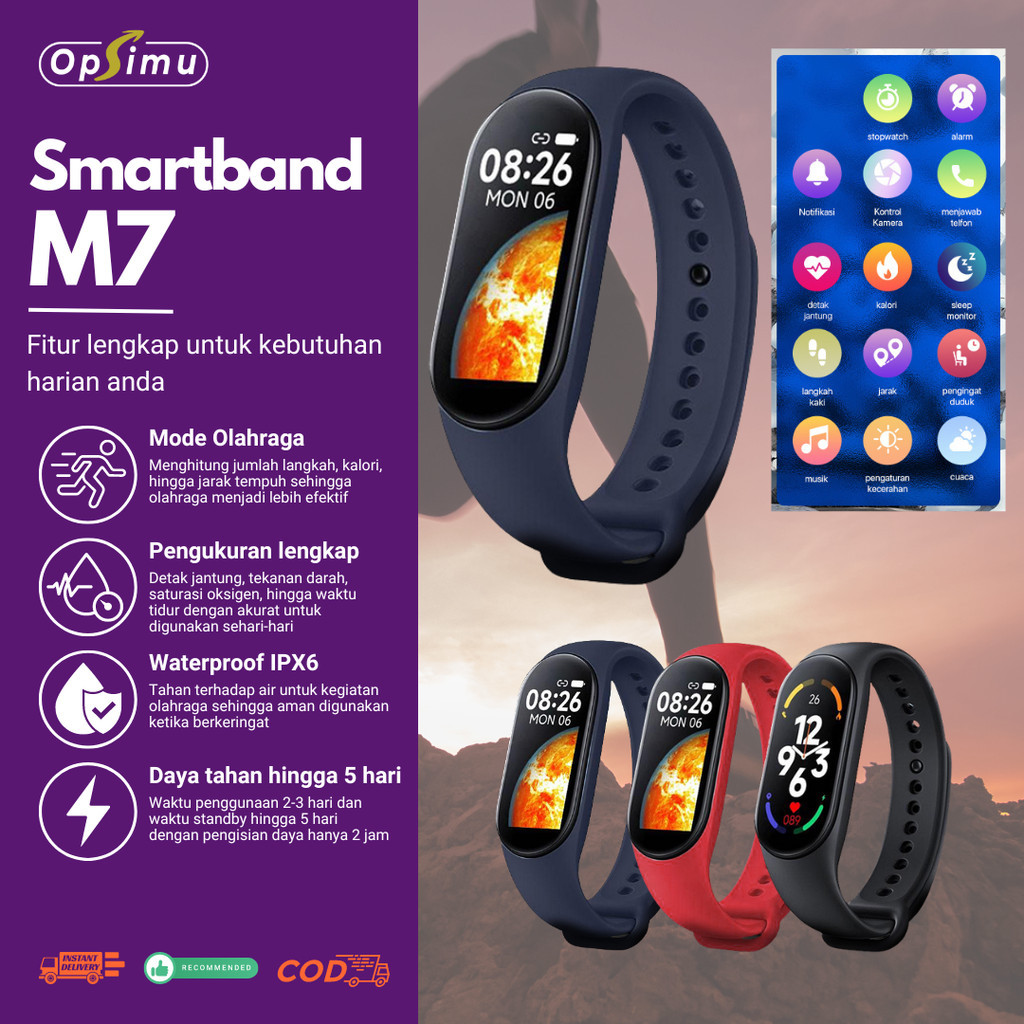 Jual [MAKASSAR] OPSIMU GADGET Smartwatch M7 NEW 2022 Play Music Custom