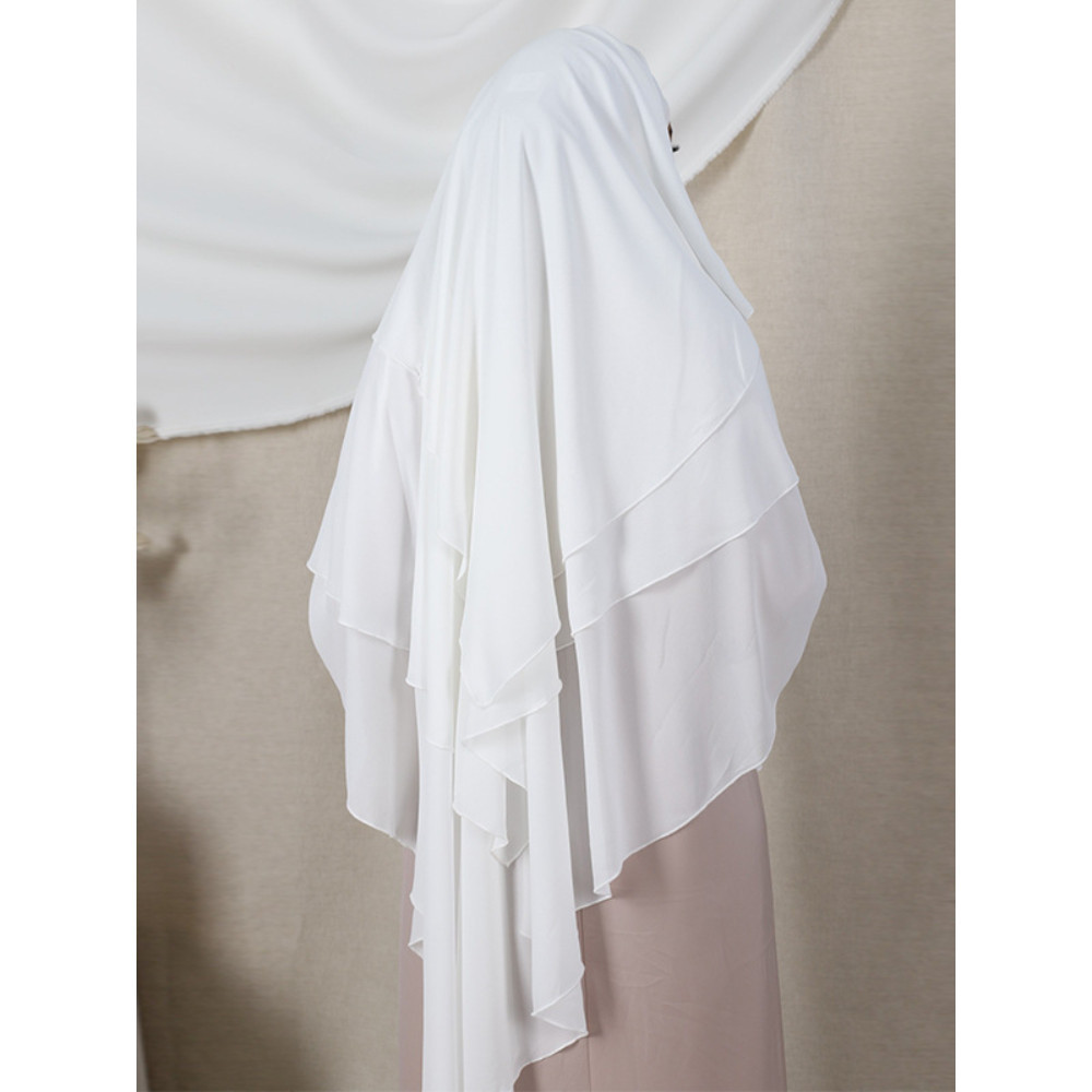 Lamis Khimar Hijab Beige - Überziehbarer Jilbab Für Damen One Size
