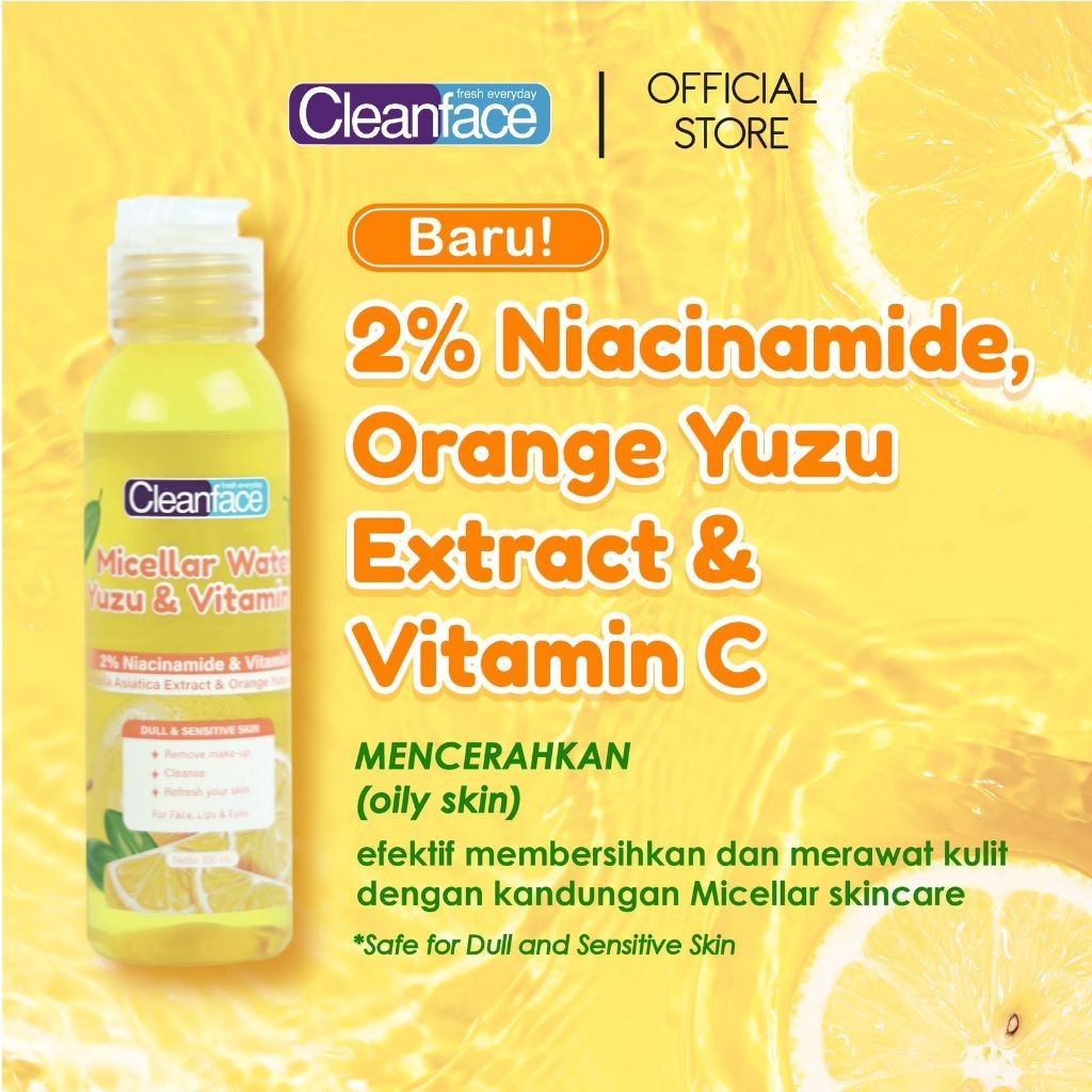 Jual Cleanface Micellar Water Yuzu & Vitamin C 100 ml -Pembersih Wajah ...