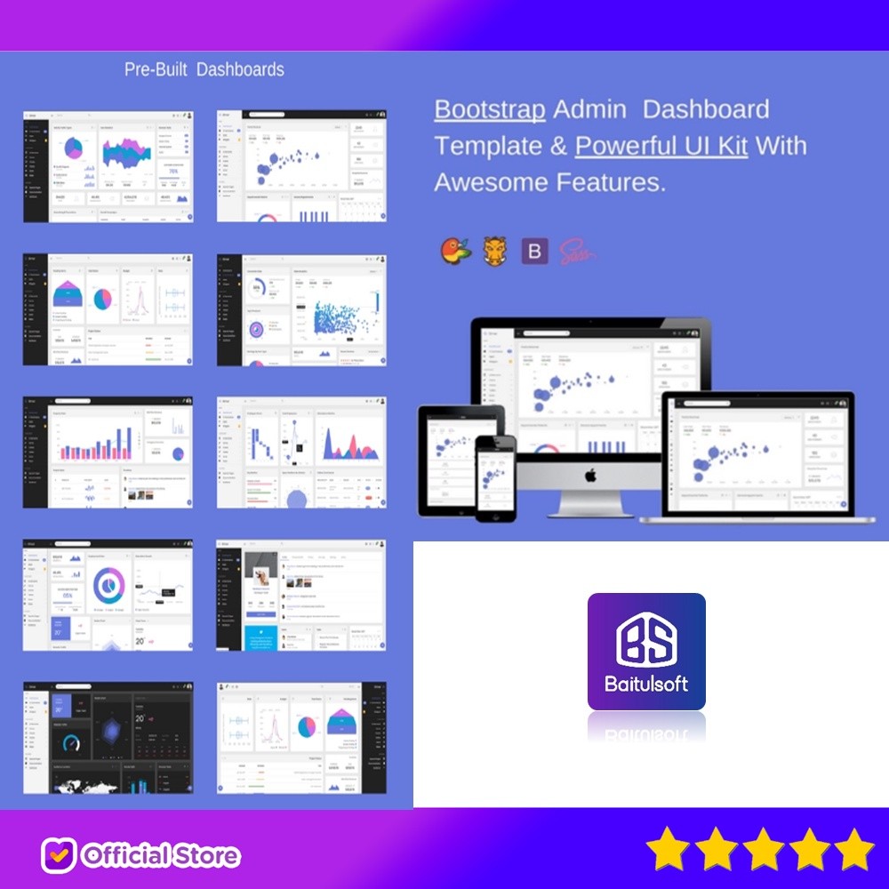 Jual ELMER - MULTIPURPOSE BOOTSTRAP ADMIN DASHBOARD TEMPLATE + UI KIT ...