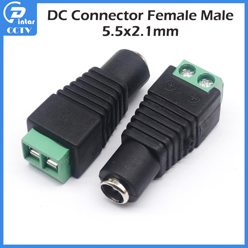 Jual DC Connector 5.5x2.1mm Female Male DC Jack Socket Connector For ...