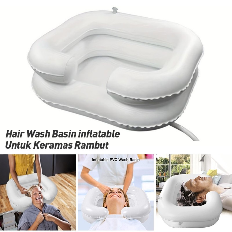Jual Portable PVC Baskom Tiup Wadah Cuci Rambut Wasbak Keramas Orang ...