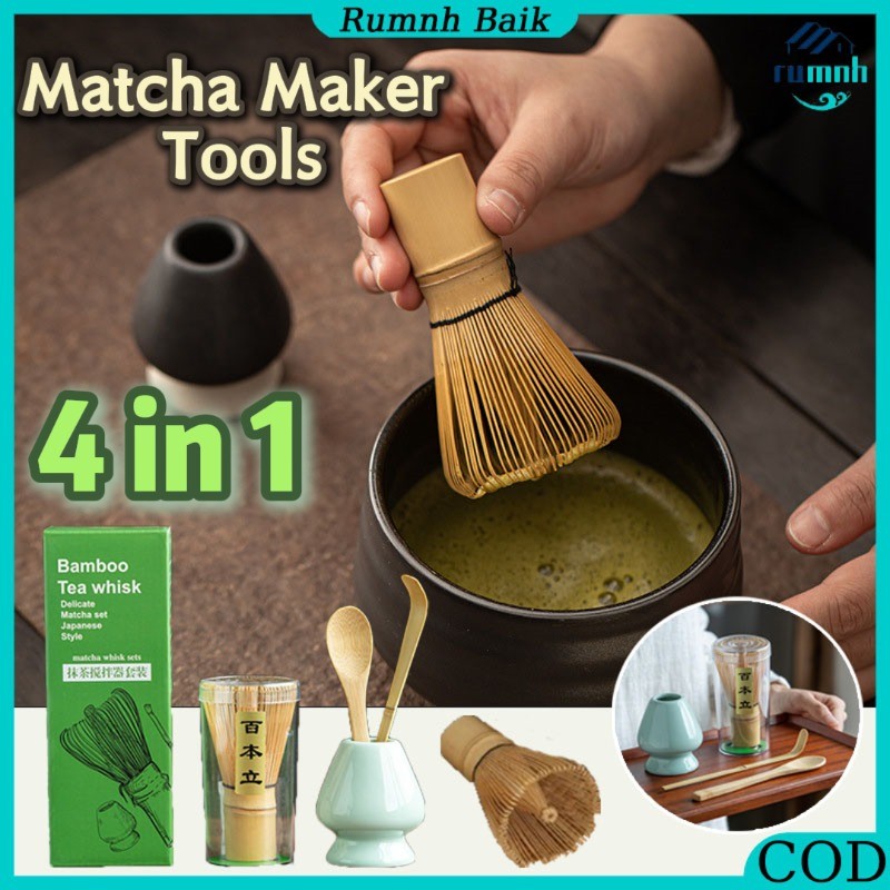 Jual 4 in 1 Matcha Maker Tools Starter Kit Pack/Matcha Whisk Bamboo ...