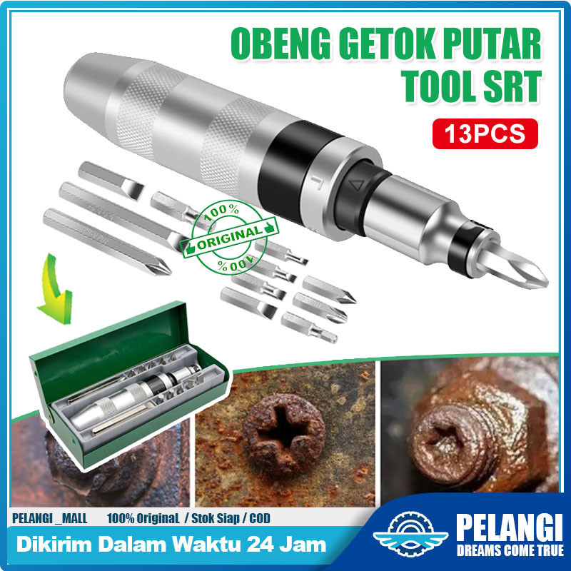 Jual 13 IN 1 Obeng Ketok Set Getok Putar Set Impact S2 Drill Bit Driver ...