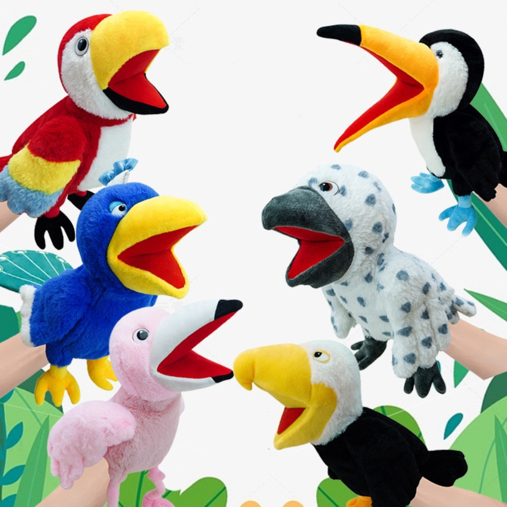 Jual 35cm Big Billed Bird Hand Puppet Plush Toys Parent-child ...