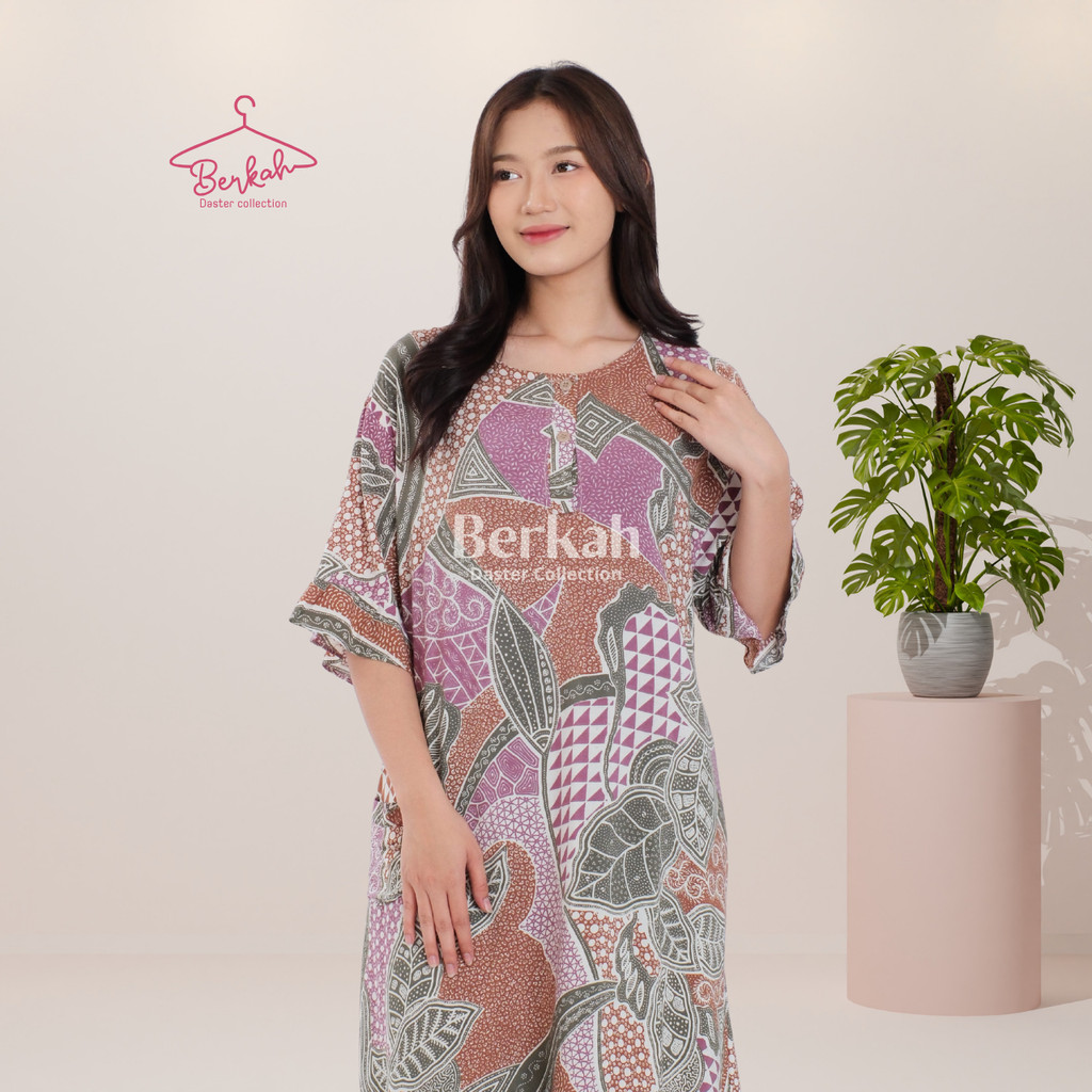 Daster Batik Rayon Busui Kancing Surya Teja