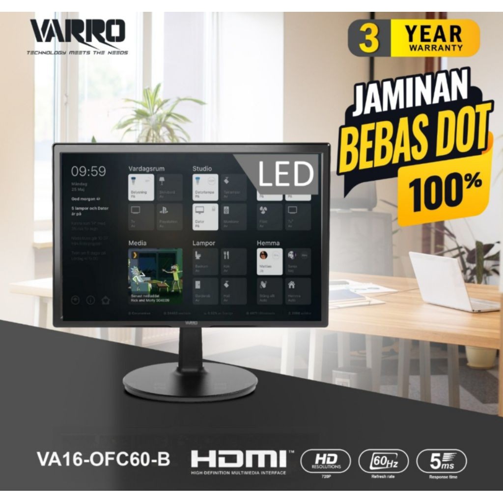 Jual MONITOR LED GAMING VARRO 16