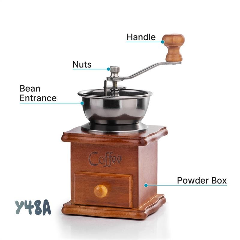 Jual Manual Coffee Grinder Withspoon Mini Vintage Wooden Coffee Bean ...