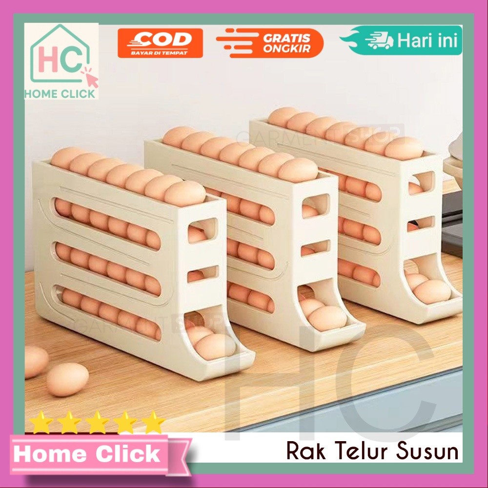 Jual Rak Telur 4 Tingkat Bergulir Otomatis Tempat Dispenser Penyimpanan ...