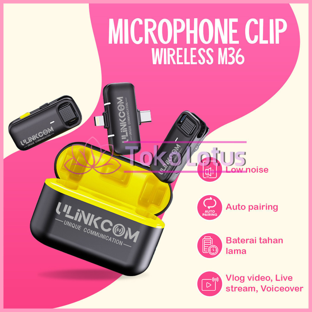 Jual Mic Vlog Ulinkcom Wireless Mic Microphone Clip On USB Type C ...