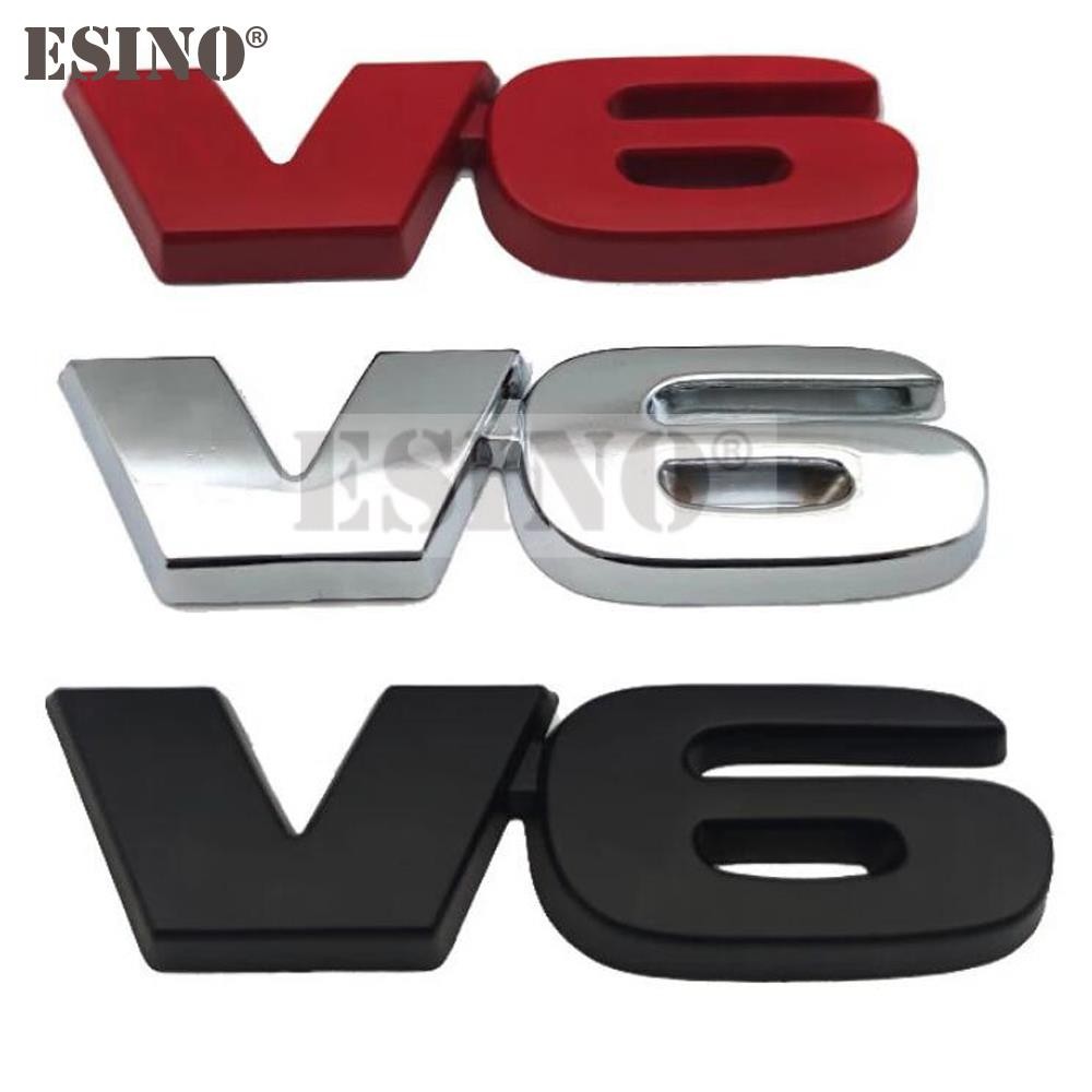 Jual Car Styling V6 Engine Logo 3D Metal Alloy Adhesive Emblem Rear ...