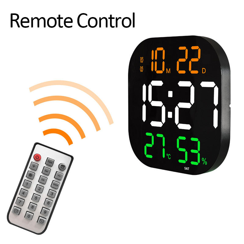 Jual LED Digital Wall Clock Large Screen Temperature Date Day Display ...