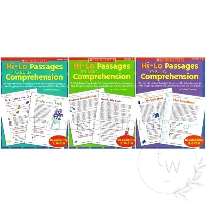 Jual Hi-Lo Passages to Build Comprehension Grades 3-4 5-6 7-8 | FiIe Materi Latihan Membaca ...