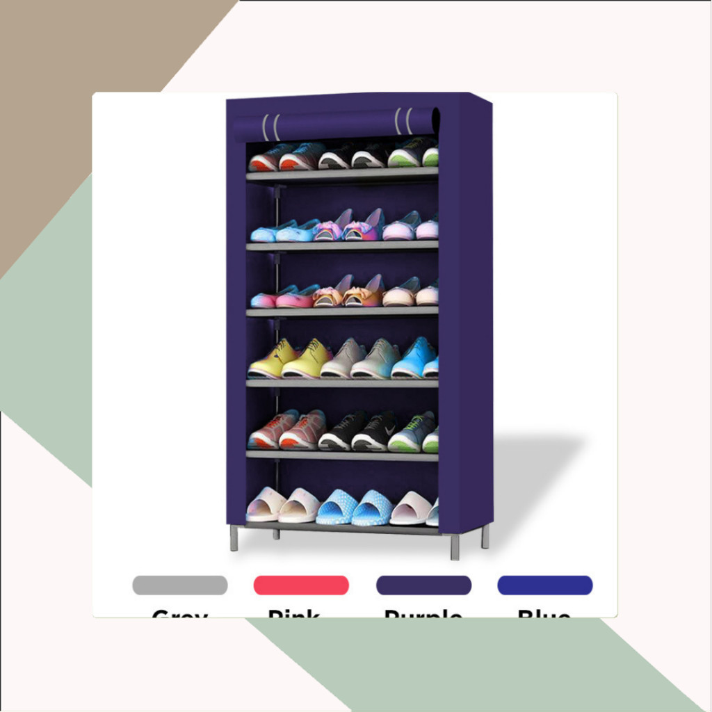 Jual Goto Kasa Rak Sepatu Lipat Susun 7 Tingkat 6 Ruang Shoe Rack ...