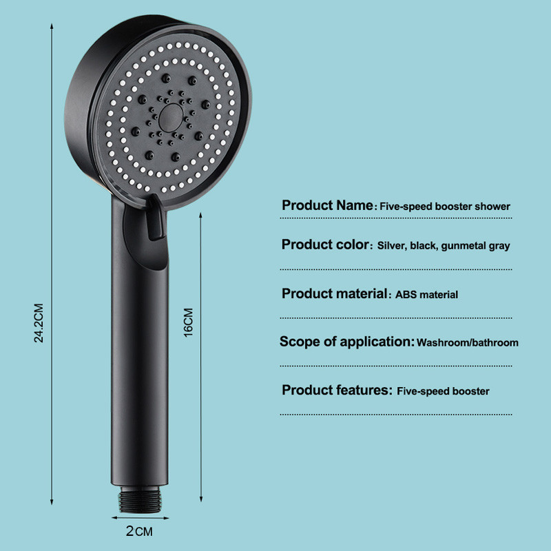 Jual 5 Modes Shower Head Adjustable High Pressure Water Saving Handheld ...