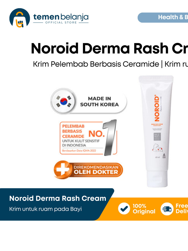 Jual Noroid Derma Rash Cream Pelembab Kulit Anak 60 ml | Shopee Indonesia