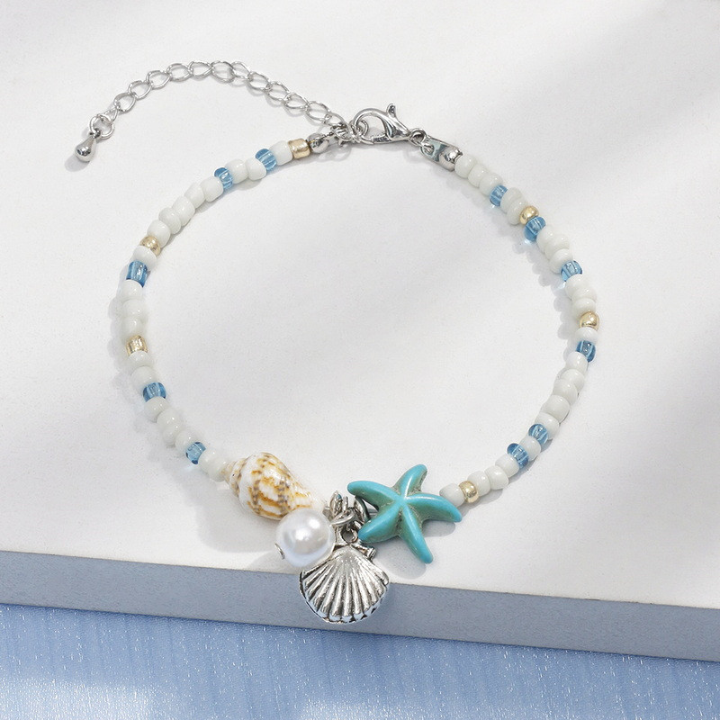 Jual Bohemian Beach Blue Starfish Bracelet For Women Girls Summer