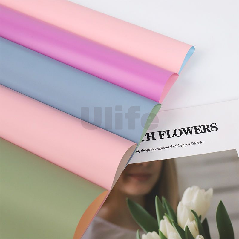 Jual Kertas Pembungkus Dua Warna Bi Color Pastel Wrapping Paper Flower ...