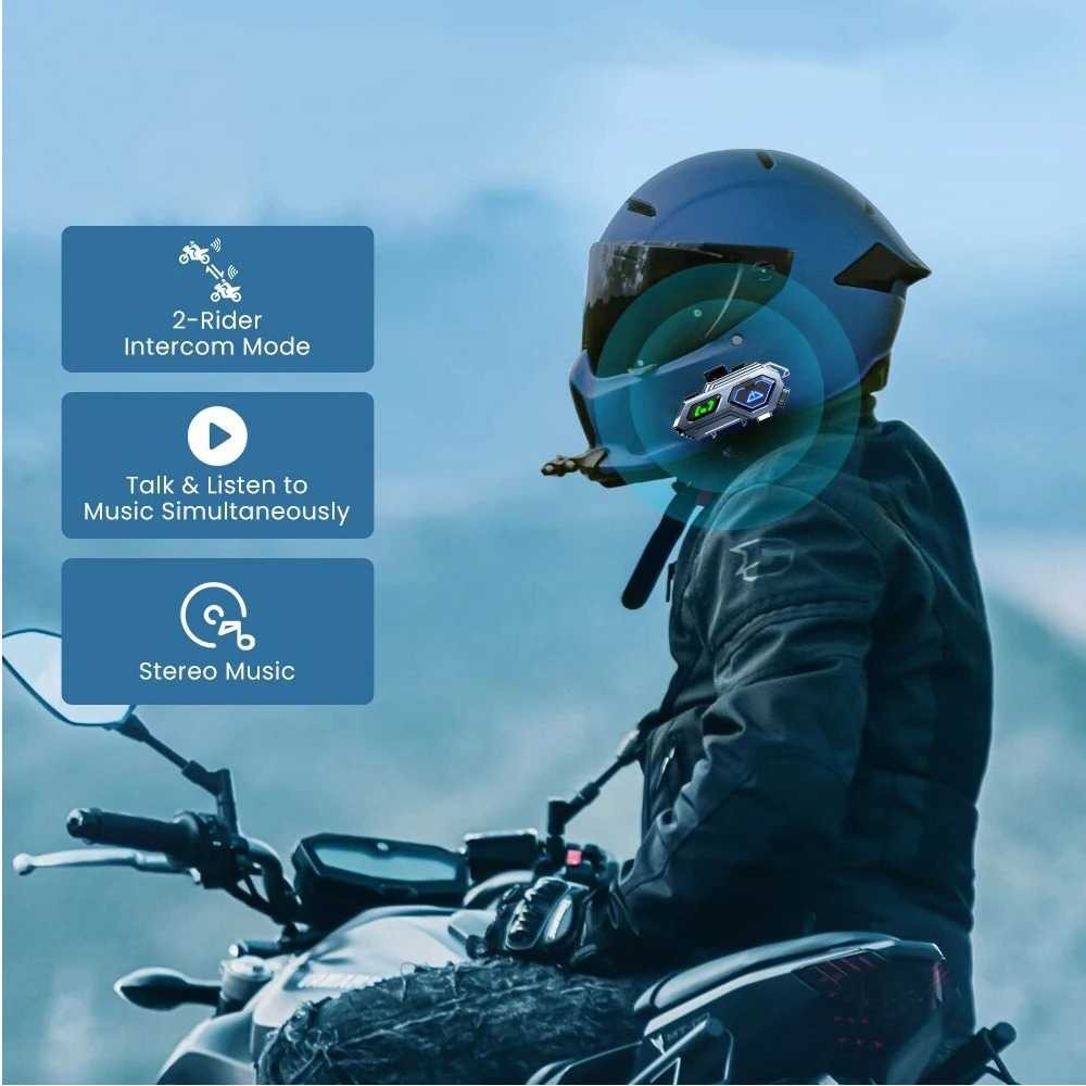 Jual VELEV Intercom Helm Bluetooth Headset 2 Riders Call IPX6 1000mAh ...