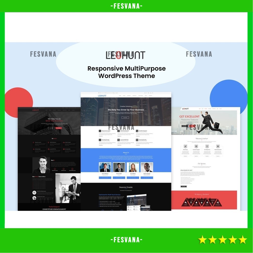 Jual WORDPRESS THEME LEOHUNT - RESPONSIVE MULTIPURPOSE D5812 TEMA ...